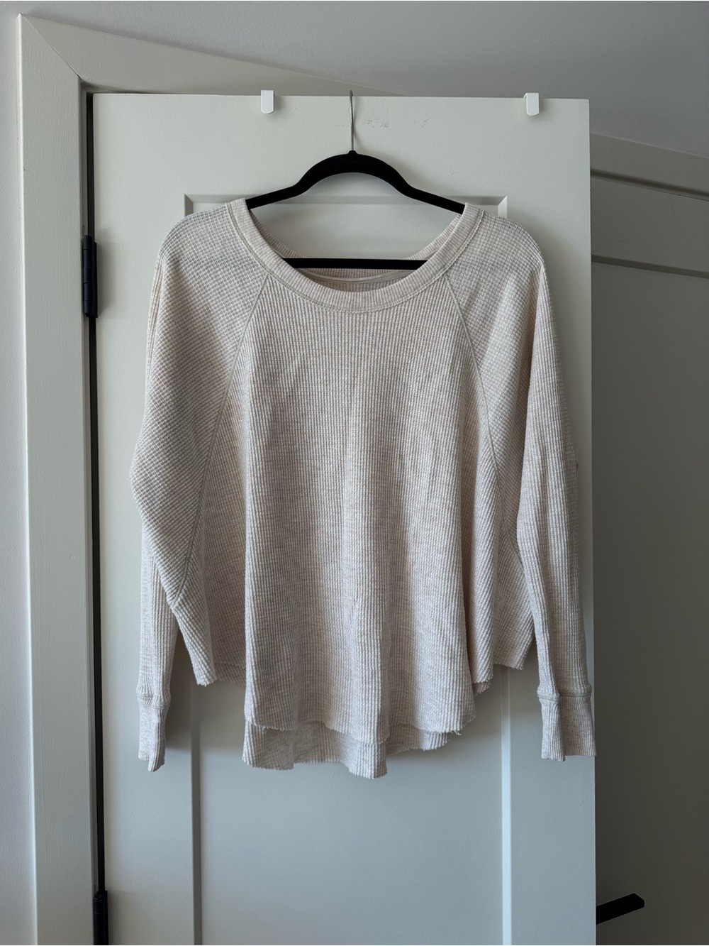 We The Free Cream Waffle-Knit Crewneck Sweater